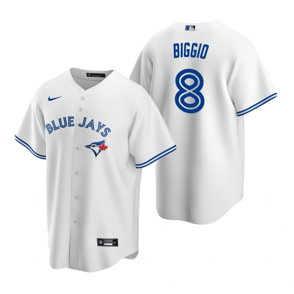 Men's Toronto Blue Jays #8 Cavan Biggio Nike White Home Cool Base Jersey
